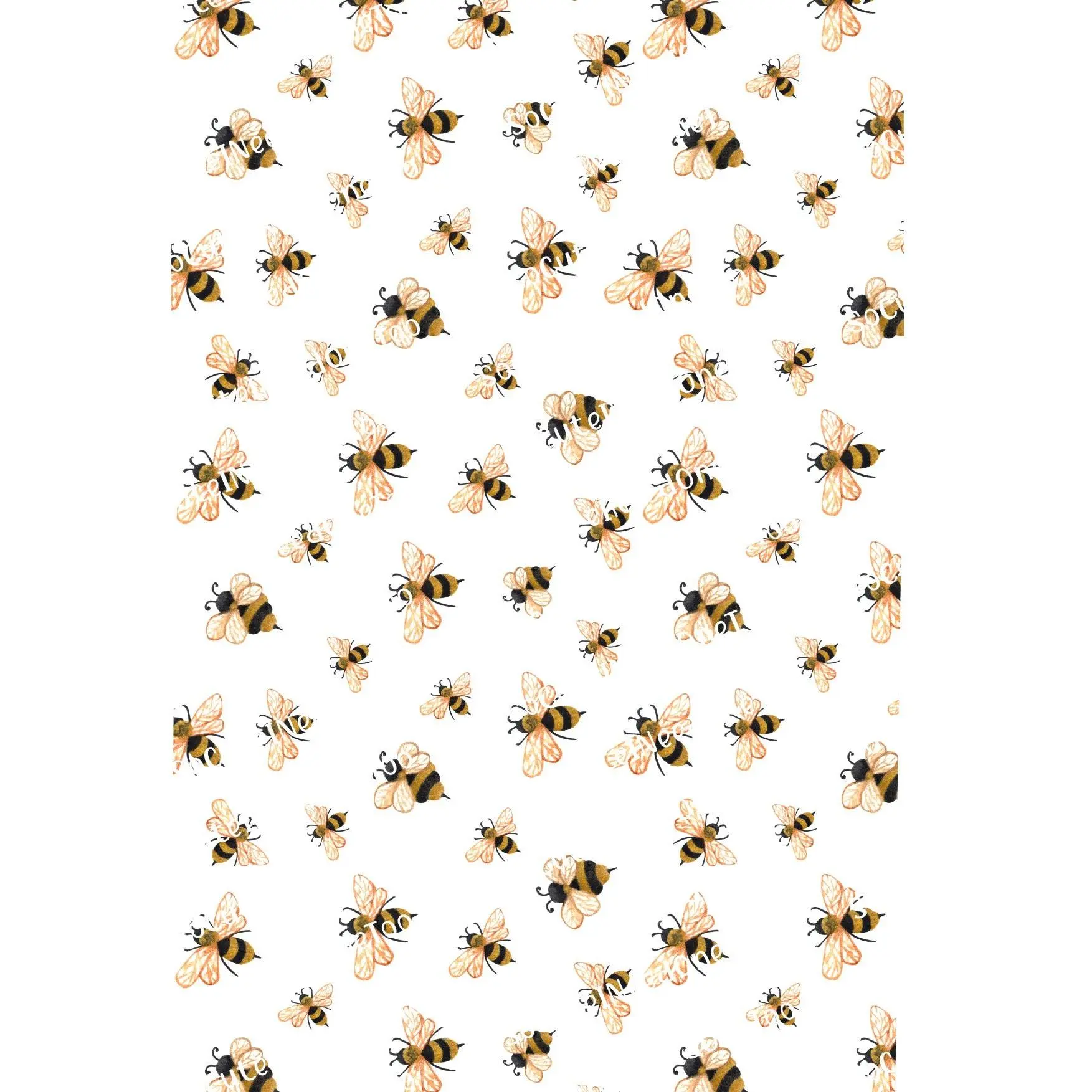 Waterslide Paper with Repeating Seamless Flying Bee Background, 8.5" x 11.5" Full Sheet for Tumblers, Home Supplies Home Decor Decorative Stickers