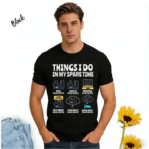 Roller Coaster Things I Do In My Spare Time Amusement Park Funny T-Shirt, Adventure Fun Coasters Lover Gift Rollercoaster Costume Rides Tee