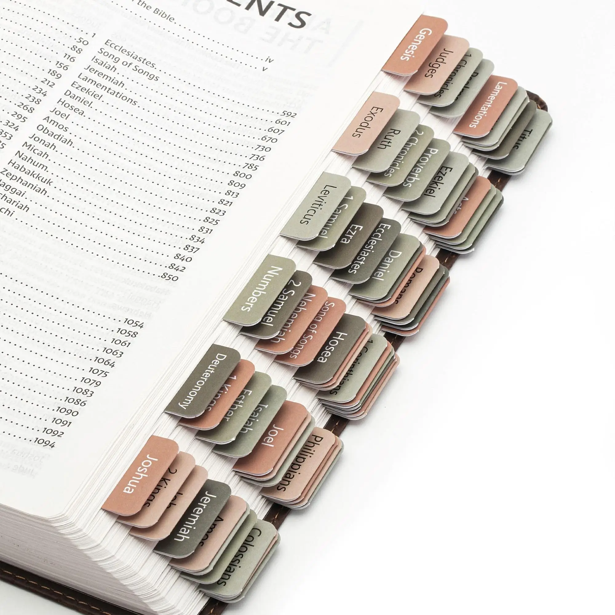 Vintage Color Bible Tabs, 5 Sheets/set Bible Study Journaling Supplies, Bible Book Stickers, Bible Tabs for Old & New Testament, Office Accessories