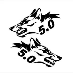Coyote 5.0 decal, set of 2, 7" vinyl window decal Smooth