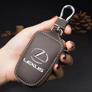 D-Type Leather Keychain Zipper Pouch with Metal Hook, Suitable for Lexus Rx300 Rx330 Rx350 Is250 Lx570 Is200 Is300 Ls400 Car Accessories, Key Covers For Car Keys