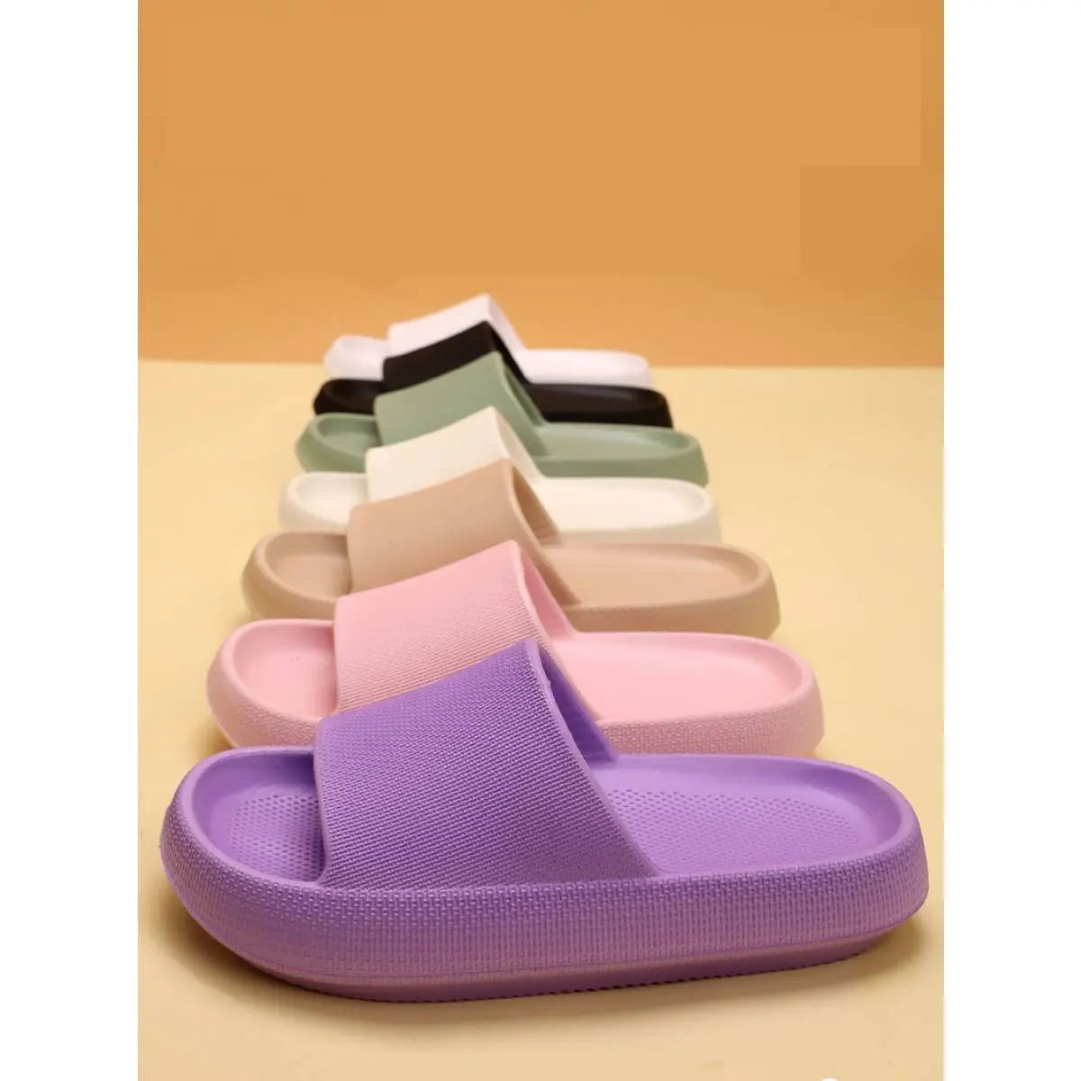YEAGOSO EVA Slides for Women, Casual Pillow Slippers with Soft Lightweight Cushioning, Non-Slip Thick Sole for Home, Shower & Pool, Casual Slipper, Anti-Slip Outsoles Women's Fashion Slippers