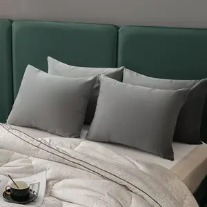 4 Pack Pillow Case Protectors King LightGray 20×36 Inches with Smooth Zipper Design Comfortable and Skin-Friendly Pillowcase