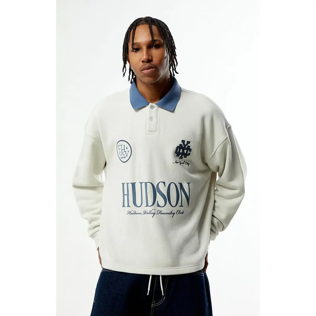 Pacsun Men's Hudson Long Sleeve Rugby Polo Shirt Pacsun Men's Hudson Long Sleeve Rugby Polo Shirt