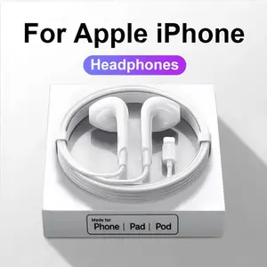 Original Headphones For Apple iPhone 15Pro Max Wired Earphones X XS XR 7 8 6 Lightning Bluetooth Earplugs Accessories