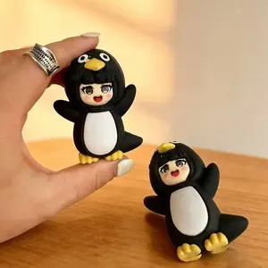 Cute Penguin Administrator Figure Gu Gu Ga Ga Trendy Toy Mini Doll Blind Box Desktop Ornament Collectible Model Birthday Gift for Kids Fans