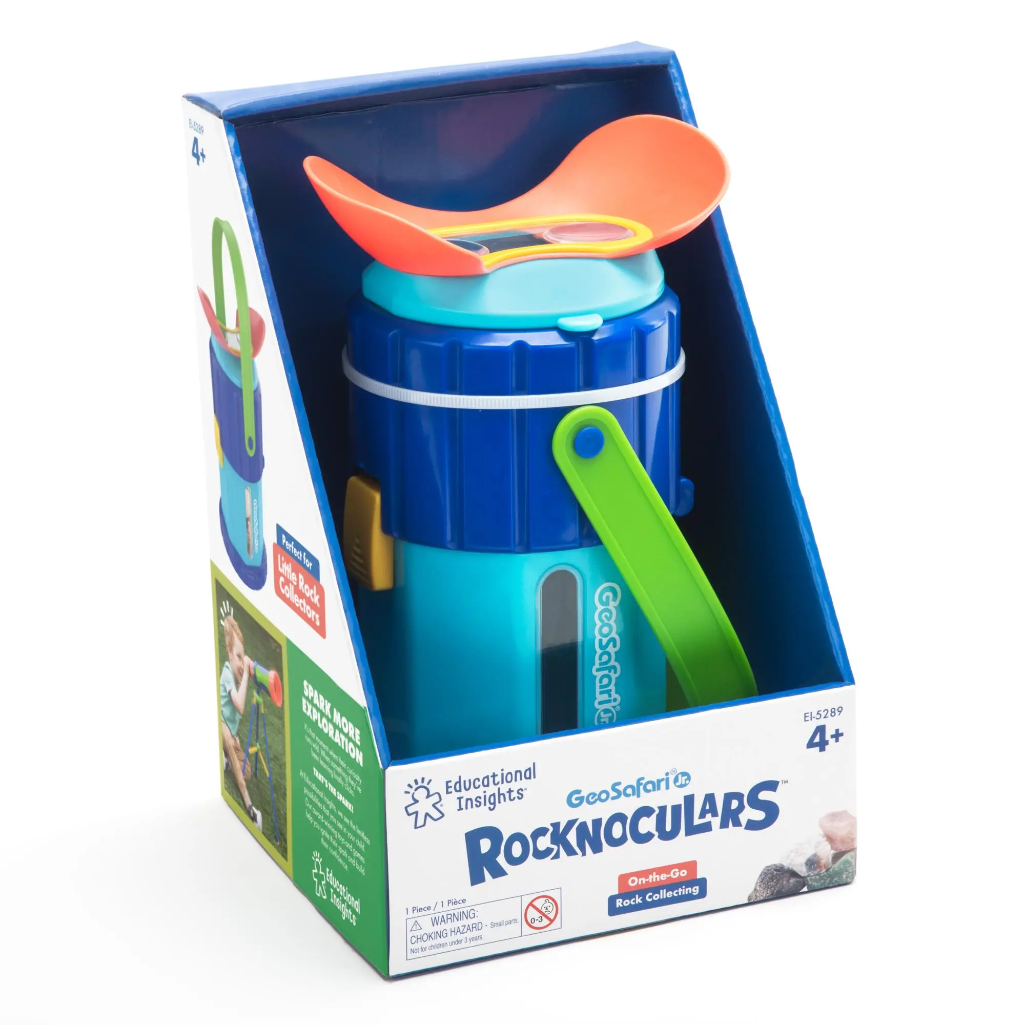 Educational Insights GeoSafari Jr Rocknoculars Collect & Observe Rocks with 3x Magnification Eyepiece for Kids Ages 4+ STEM Toy for Early Geology Exploration