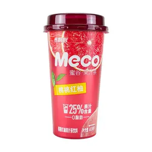 MECO Peach Red Pomelo Juice Tea Drink 400ml - Refreshing Fruit Tea Beverage for On-the-Go