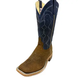 Men's Anderson Bean Boots-Havana Tag Boar/Blue Chex Top (Made In Texas)