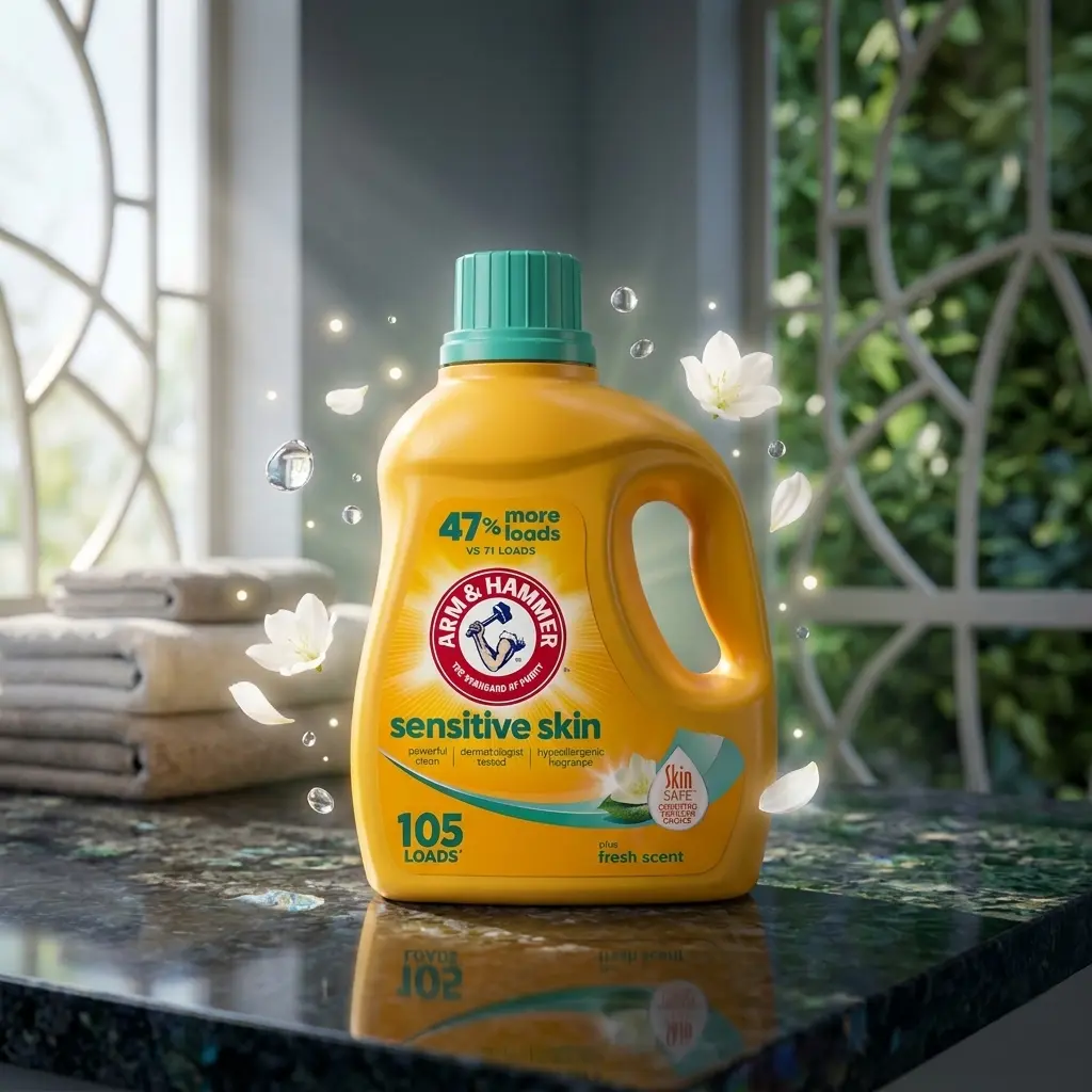 Sensitive Skin Liquid Laundry Detergent, Fresh Scent, 105 fl oz Bottle, Up to 105 Loads