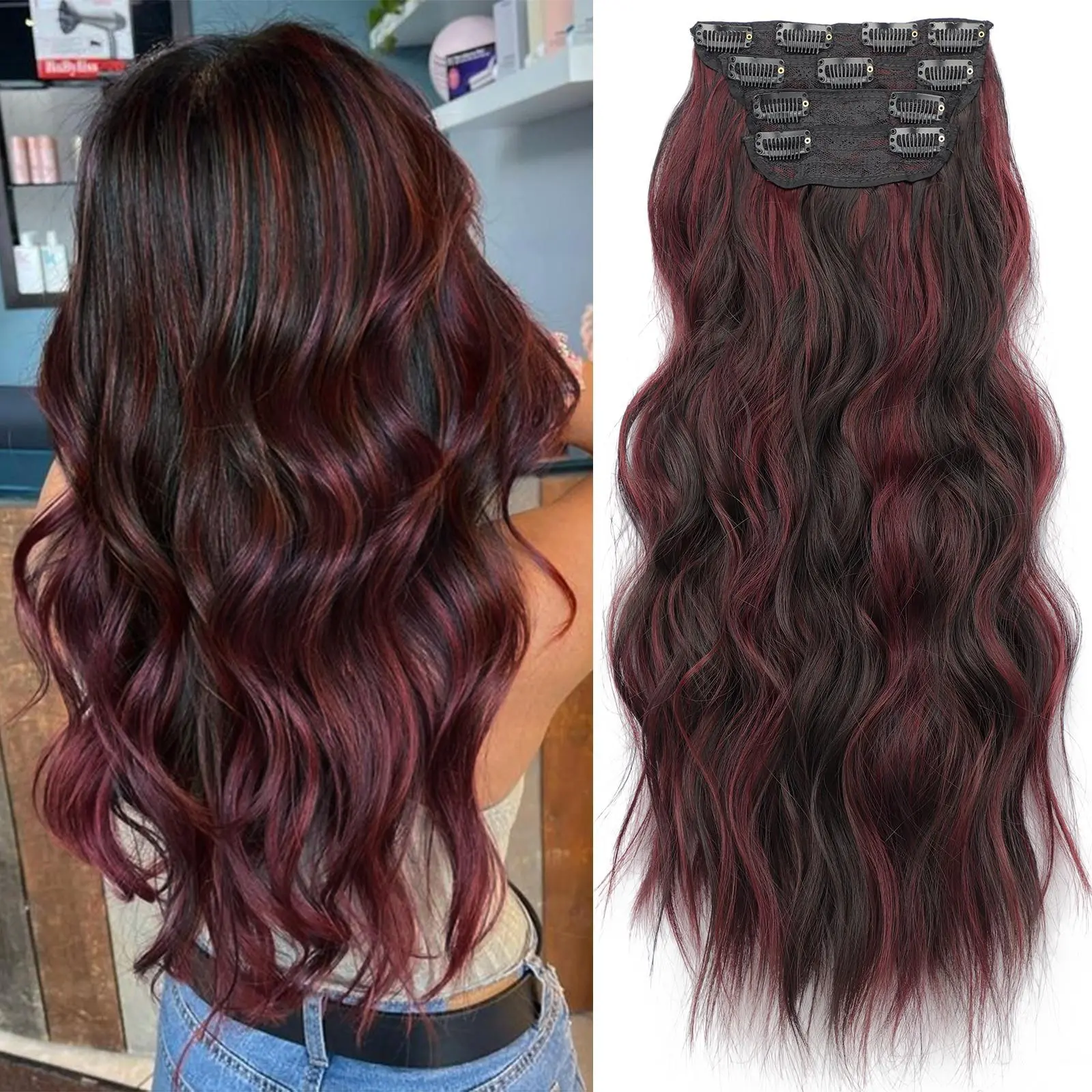 Burgundy mix Dark Brown