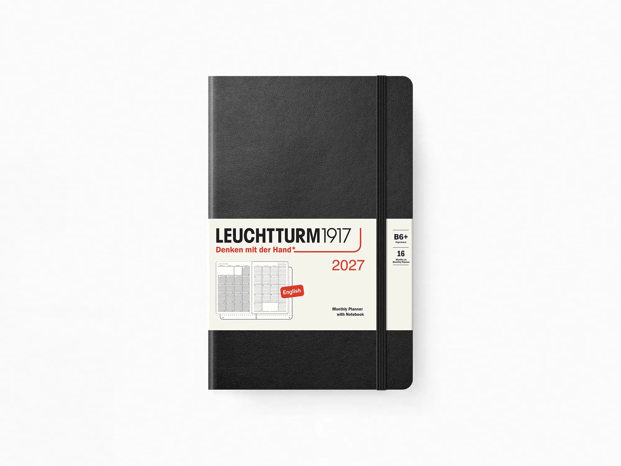 2027 Leuchtturm 1917 Monthly Planner with Notebook - BLACK
