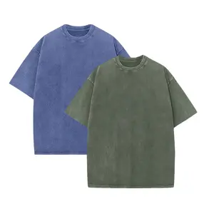 2 Pack Unisex Oversized Washed T Shirts Cotton Crew Neck Short Sleeve Loose Casual Solid Basic Tee Tops