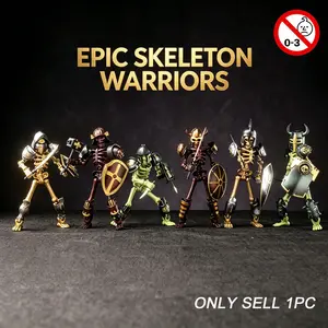 New Retro Roman Skull Knight Doll, Full Body Multi-Joint Model, DIY Assembly 3D Print Figure, Desktop Decor Toy, Easter/halloween/christmas/birthday Gift Set