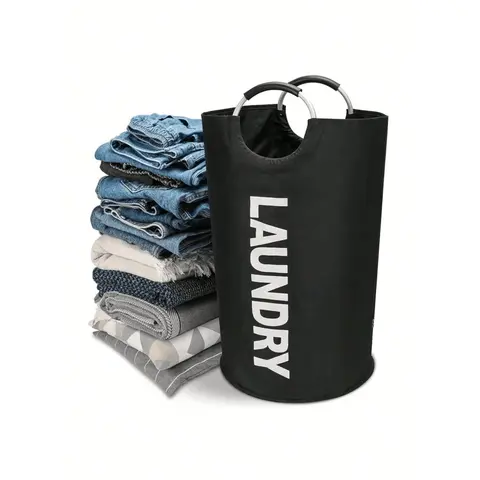 1pc 90L Extra Large Collapsible Laundry Basket, Foldable Standalone Tall Laundry Hamper with Handles, Versatile Clothes Storage Bag for Bathroom, Bedroom & Dorm, Laundry Bin
