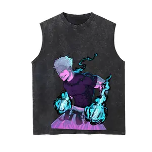 Anime Vintage Tank 90s Graphic Sleeveless Tank Tops Men Vest Streetwear Outfits Men Vacation Outfits Sleeveless Shirt