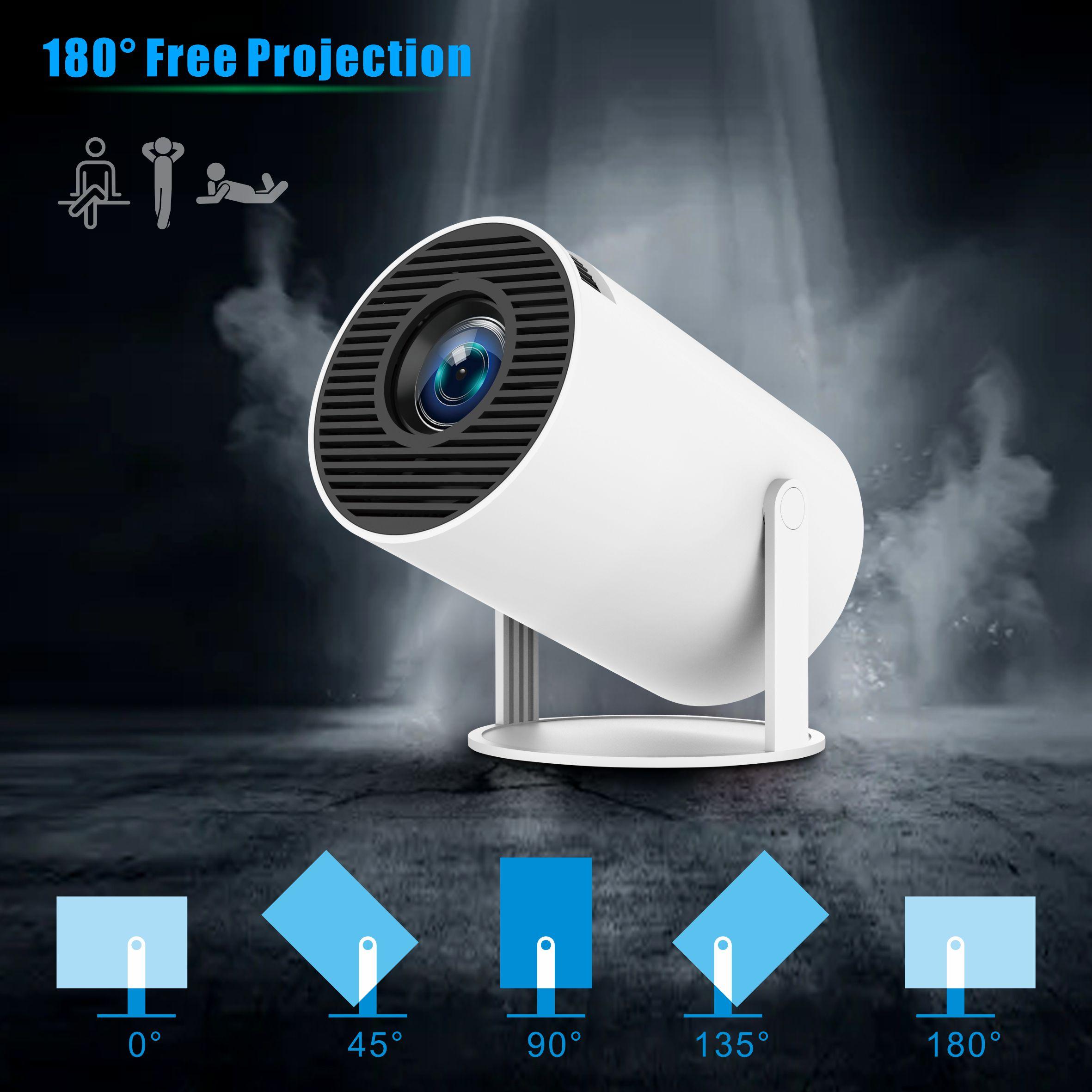 2.4/5G WiFi Smart Projector, 360°Adjustable Stand 4K LED Projector Auto Keystone Correction Portable Projector, BT 5.2, 200 Inch Screen,Built-in speaker, Home Video Projector,for Valentine’s Day Gift