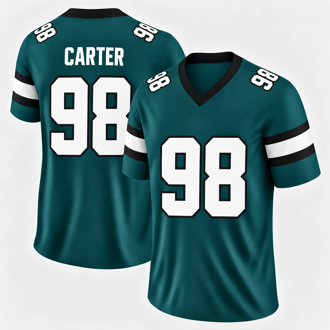 Jalen Carter #98 Premium V-Neck Jersey, Breadman Fans,  Football Fans Apparel, Unisex Game Day Jersey, Gift For Football Lovers