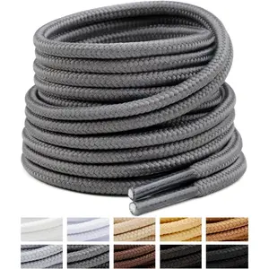 Handshop 2 Pairs Round Boots Shoelaces Heavy Duty Outdoor Shoe Laces 30-63" Shoestrings For Hiking Sporting Running