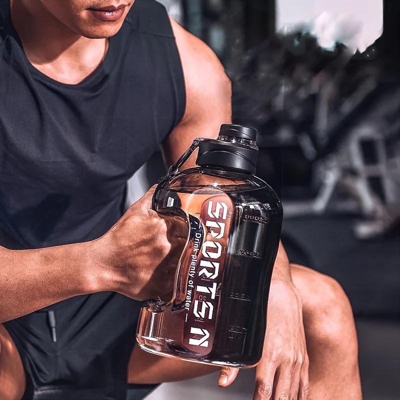 57.48oz Large-Capacity Sports Water Bottle with Straw - Durable PC Material, Ideal for Gym, Travel, Camping, Hiking & Fishing