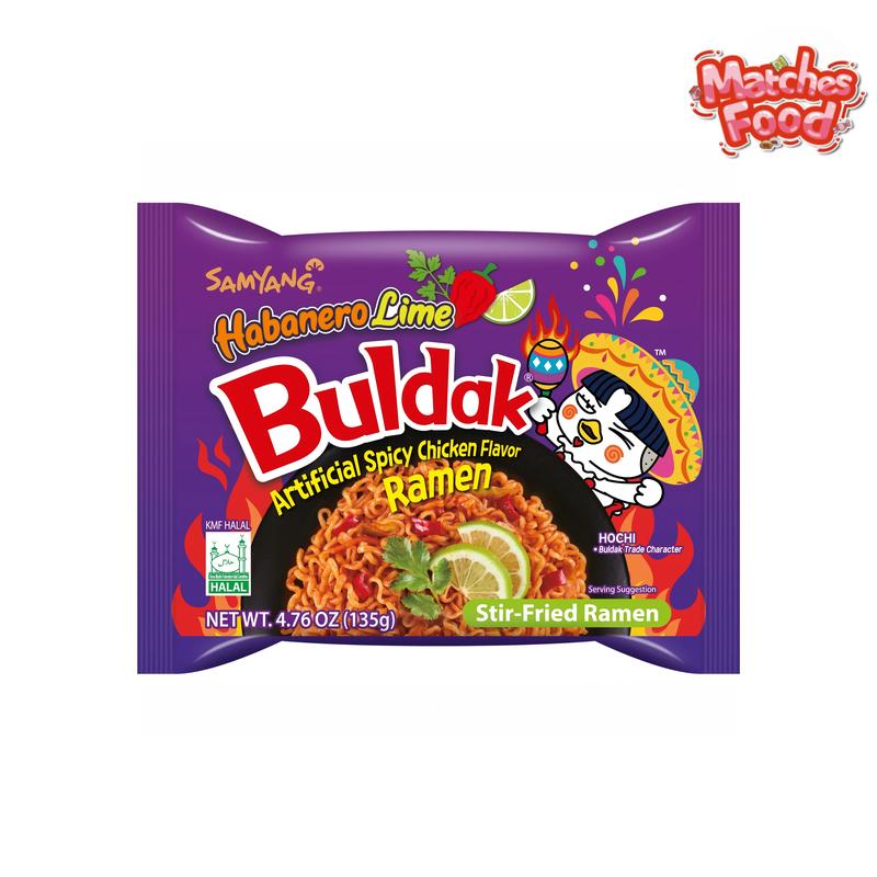 Samyang Buldak Habanero Lime Spicy Chicken Ramen 5 Pack Korean Style Instant Noodles 700g