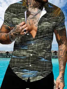 Men's Short Sleeve Plaid Shirt, Summer Casual Slim Style, Trendy Fashion Men's Wear