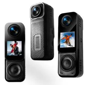 Portable 2K HD Video Recorder With 360° Dual Lens,Handheld Stabilizer Pocket Camera,Full Body Camera for Vlogging,Travel & Daily Life Recording,USB Rechargeable,Black,Vlogging Camera,Modern Gadget,Durable Construction,Camcorder,Premium Portable Camcorder