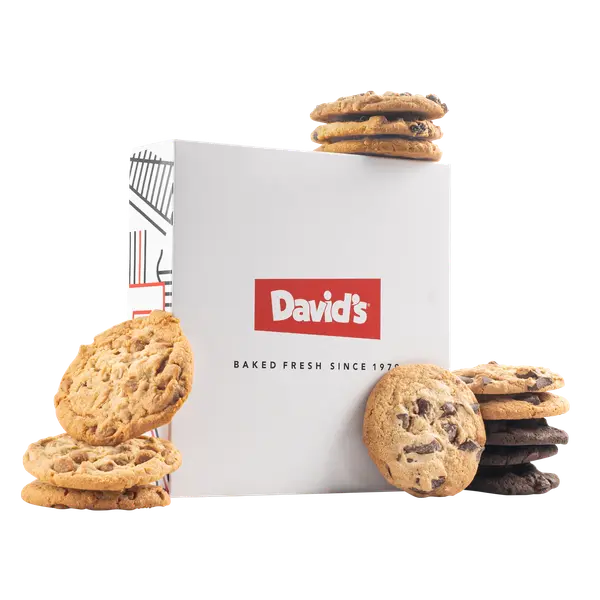 DAVID'S COOKIES 1lb Assorted Chocolate & Peanut Cookies Snack Dessert Box, Sweet Treats, Easy Storage, Ambient Temp Compatible