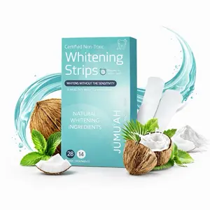 Jumu’ah Teeth Whitening Strips - 14 Treatments - 28 Strips - Peroxide Free - Halal Certified Non-Toxic - Whitens Without Sensitivity - Natural Ingredients