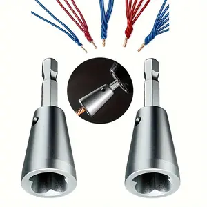 Alloy Electrician Wire Twister Tool with Brass Contact, Crimp Termination Type, 2 Pc Drill Bit Twist-On Connector Tool wire connector Electric Drill Parallelizer