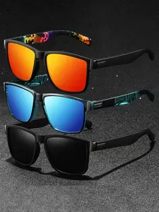 3pcs the latest color-blocked frame sports sunglasses ,unisex, available in multiple colors.UV400 protection effectively blocks ultraviolet ray,anti-slip rubber nose pads,temple tips for comfort,making them ideal for outdoor activities.