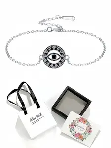 Mystic Eye Silver Bracelet Unique and luxurious Celtic knot bracelet with inlaid diamonds.Includes exquisite drawer-style jewelry box.Ideal for women, perfect for birthdays, Mother's Day, Valentine's Day, Christmas and anniversaries.
