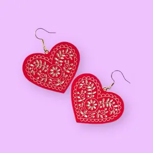 Two Toned Heart Dangles