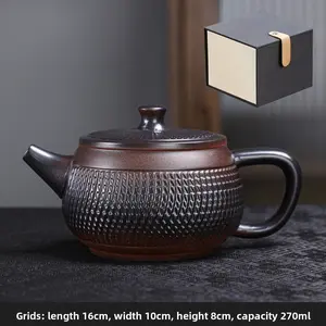Large-capacity purple clay teapot, handmade with a jumping knife design, Fengming teapot