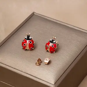 Adorable Ladybug  Stud Earrings