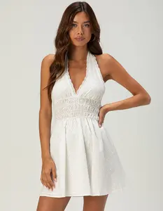 RSQ Womens Eyelet Halter Dress