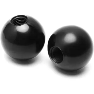 2pcs Thermoset Ball Knob, M16 Female Thread Machine Handle, 2" Diameter Smooth Rim