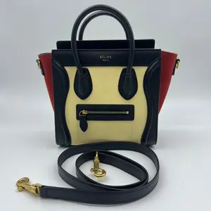 Pre-owned Celine Leather Top Handle Bags Tricolor Luggage Bag Nano