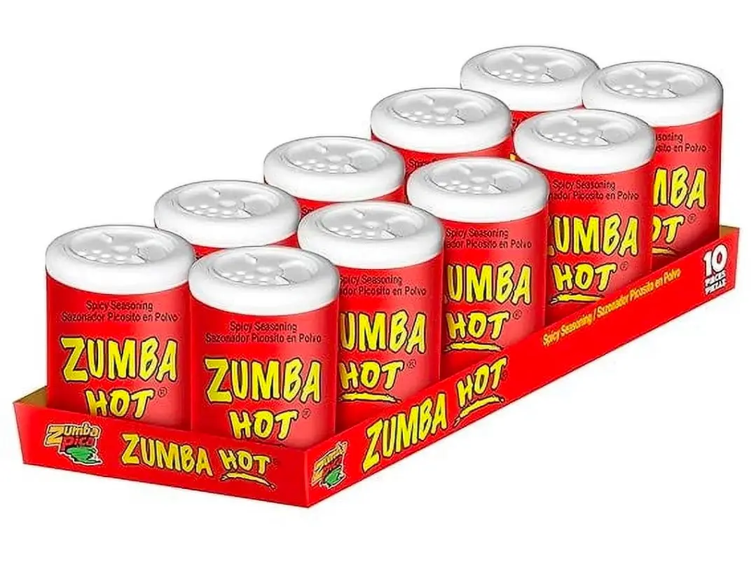 Zumba Pica Hot Chili Powder Seasoning - 10 Count - Mexican Candy Sprinkle, Hot & Sour Chili, Single Shaker