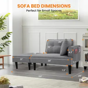 Small Sectional Couch with Ottoman, Linen Fabric loveseat, Recliner Chair with Support Pillow Corner Small Couches for Living Room Apartment Lounge, Loft, Office, Grey