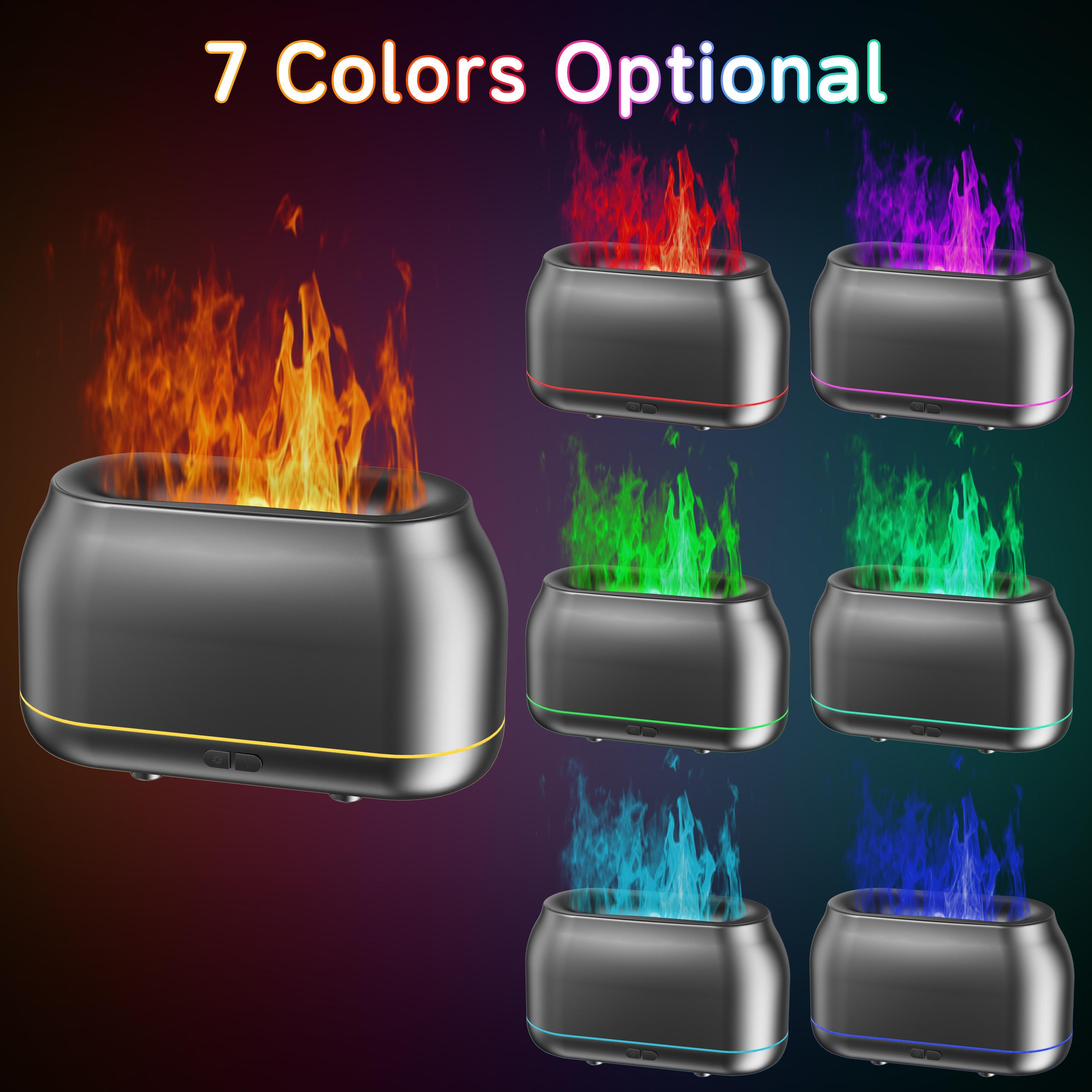 Colourful, safe, pulsating flame aroma diffuser, humidifier, with colour-changing feature