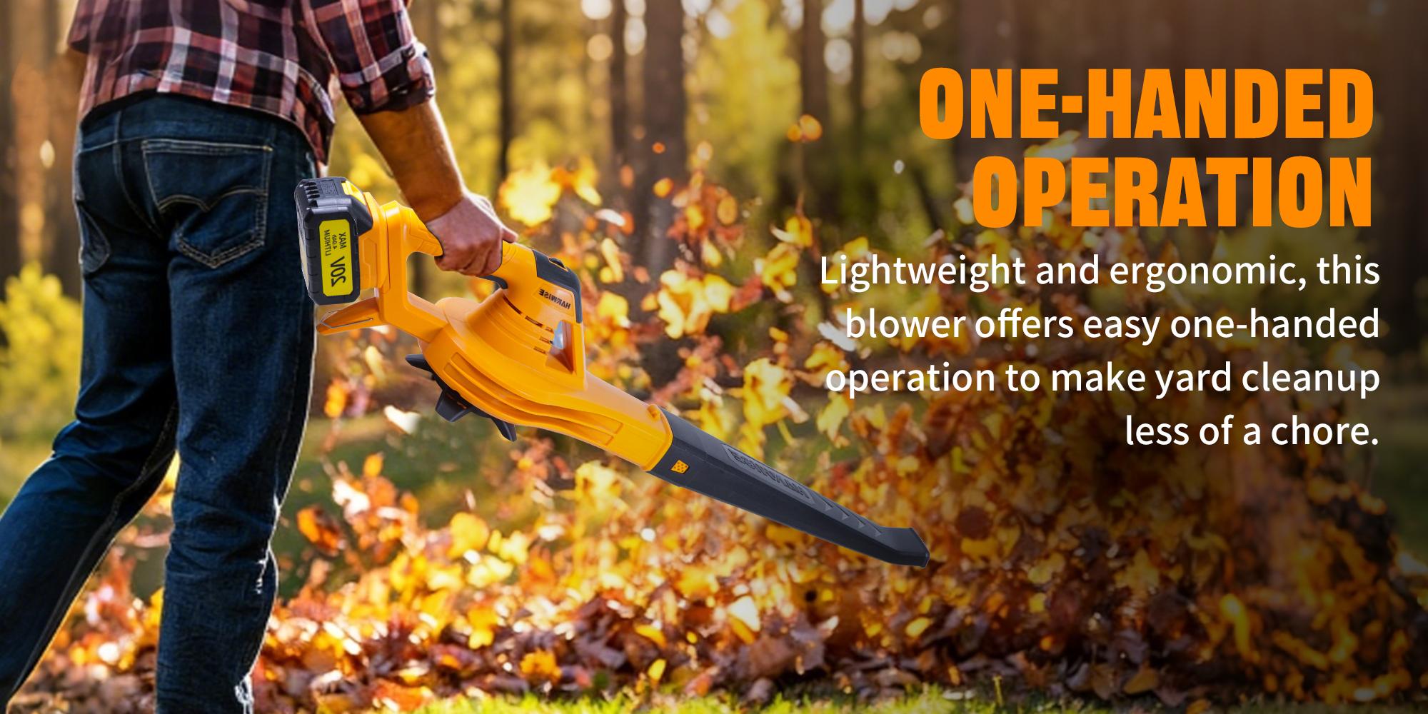 Brushless wireless blade blower, equipped with battery and 6 adjustable speed modes, suitable for lawn maintenance, handheld snow removal machine, household outdoor use, terrace cleaning and dust removal, birthday or holiday gifts, etc