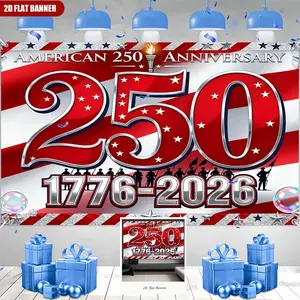 1pc 250th Anniversary Independence Day Banner Tapestry 1776-2026, Patriotic Celebration Pattern for July 4th Indoor Outdoor Wall Decor, Party Backdrop & USA Pride Gift