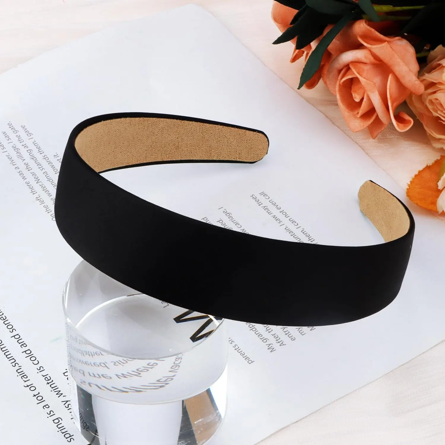 Black/White Wide Headband, 1 Count Minimalist Solid Color Hair Hoop, Comfortable Everyday Hair Accessory for Work, Dates, Parties & Korean Style Outfits