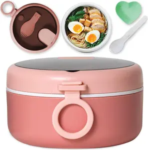 Souper Duper Ramen Bowl Set with Utensils, Microwave, Serve & Eat in Same Soup Bowl, Grab-and-Go Leak Proof Lid, Easy to Clean, Freezer Safe - Tableware
