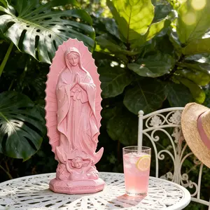 Virgin Mary Statue,Beautiful Pink Gift Box with Handwritten Card, Perfect Religious Decoration for Home Altar, Living Room Shelf, Prayer Space,For elders, wedding wishes, or friends Ornaments Porcelain