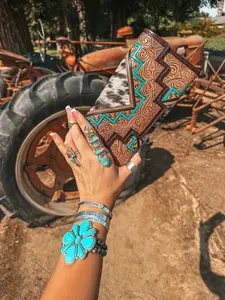 The Sea Moss Waves Wallet a Haute Southern Hyde by Beth Marie Exclusive Cowhide Wallet