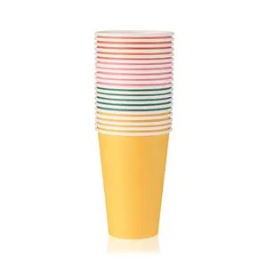True Colorful Disposable Cups, Paper Party Cups, Assorted Paper Cups for, Disposable Cups 12 oz. Multicolor Set of 20