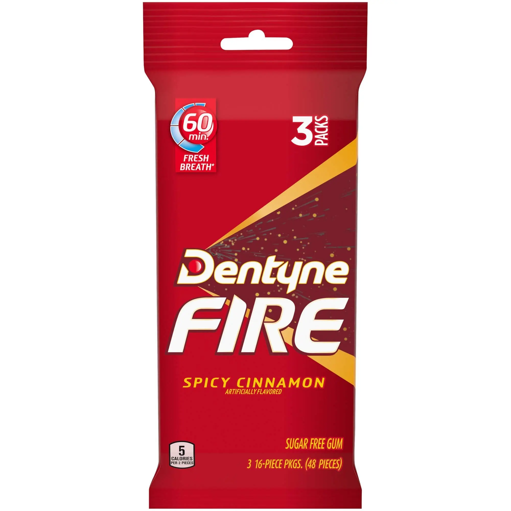 Dentyne Fire Spicy Cinnamon Sugar-Free Chewing Gum - 16 Pieces, Purse-Sized, Pocket-Friendly