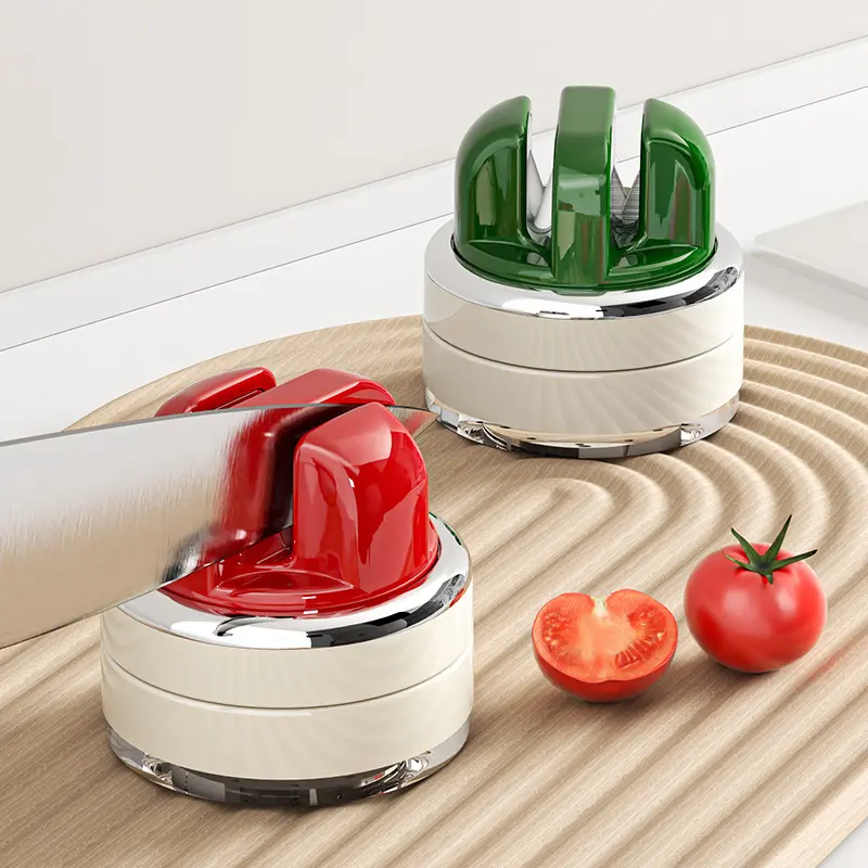 Knife Sharpener | Portable Rapid Knife Sharpener & 2-Stage Suction Cup Knife Sharpener(with Suction Base) | for Knives, Scissors, Cleavers & Outdoor Tools | Sharpener (Non-Slip)